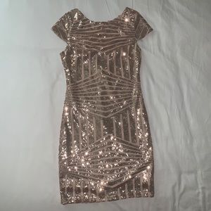 Gold sequin dress